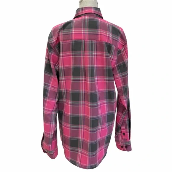Dixxon x Shreddy Shred Till You're Dead Pink Plaid Flannel Size L
